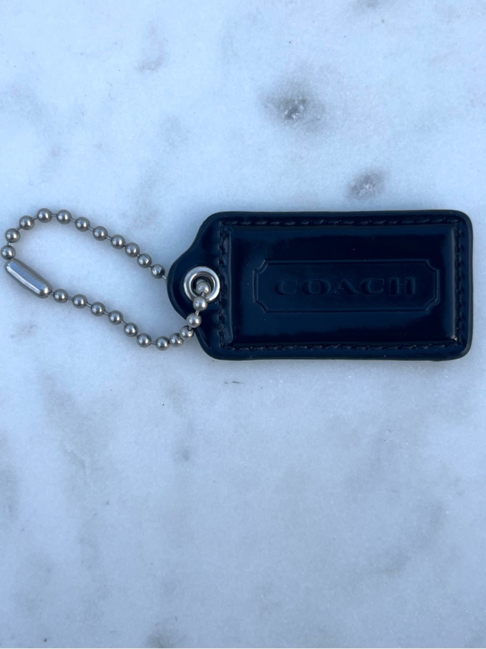 COACH Vintage Patent Leather Hang Tag, Black